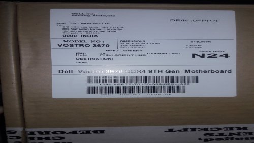 Dell Part No. 0FPP7F Core i3 9th Generation Motherboard For Vostro 3670 Machine