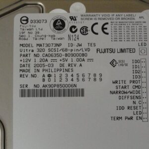 Fujistu Part No. CA06350-B160 73.5GB 10K (3.5") USCSI 68 PIN Serve Hard Disk