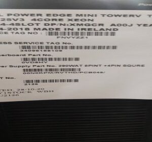 Dell Power Edge Mini Tower T20, E1225V3, 4Core Xeon DDR4-4SLOT DP/N:XMGCR A00J