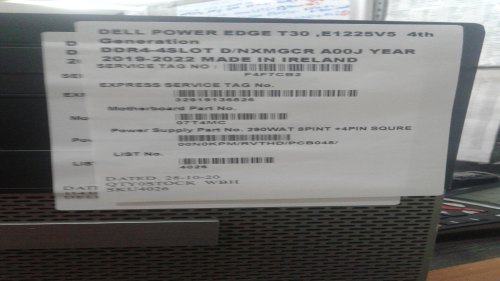 Dell Power Edge T30, E1225V5 4th Generation DDR4-4SLOT D/NXMGCR A00J