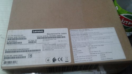 Lenovo 7XB7A00050 2TB SATA 6Gbps 7.2k (3.5") ThinkSystem Hot Swap 512n Server Hard Disk Drive