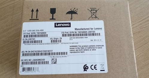 Lenovo Part No. 7XB7A00028 1.8TB 10K SAS 12Gbps (2.5") Hot Swap Server Hard Disk Drive